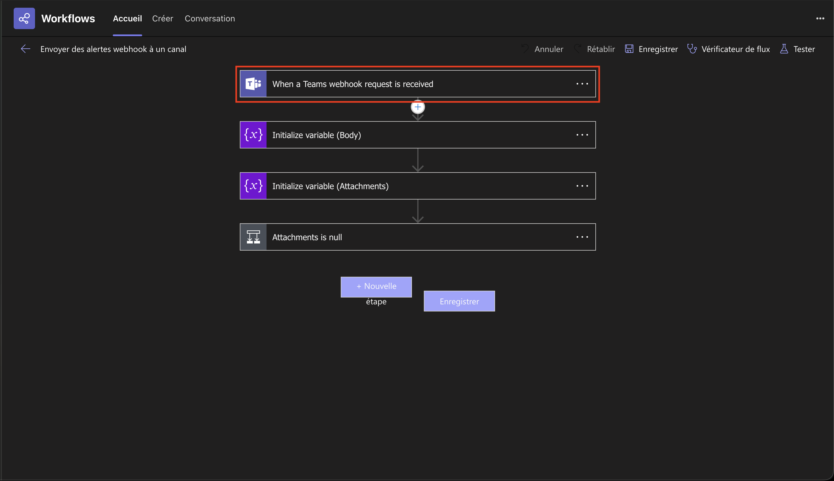 When a Teams webhook is received